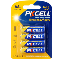 Батарейка сольова PKCELL 1.5V AA / R6, 4 штуки в блістері ціна за блістер, Q12/144