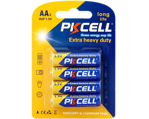 Батарейка сольова PKCELL 1.5V AA / R6, 4 штуки в блістері ціна за блістер, Q12/144