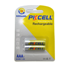 Акумулятор PKCELL 1.2V AAA 600mAh NiMH Rechargeable Battery, 2 штуки в блістері ціна за блістер, Q12