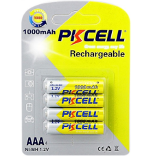 Акумулятор PKCELL 1.2V AAA 1000mAh NiMH Rechargeable Battery, 4 штуки у блістері ціна за блістер, Q12