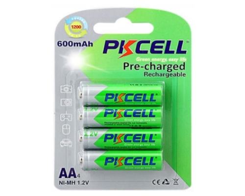 Акумулятор PKCELL 1.2V AA 600mAh NiMH Already Charged, 4 штуки у блістері ціна за блістер, Q12