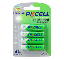 Акумулятор PKCELL 1.2V AA 2000mAh NiMH Already Charged, 4 штуки у блістері ціна за блістер, Q12