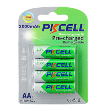 Акумулятор PKCELL 1.2V AA 2000mAh NiMH Already Charged, 4 штуки у блістері ціна за блістер, Q12