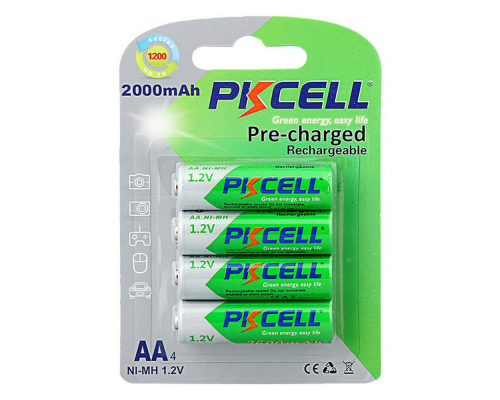Акумулятор PKCELL 1.2V AA 2000mAh NiMH Already Charged, 4 штуки у блістері ціна за блістер, Q12