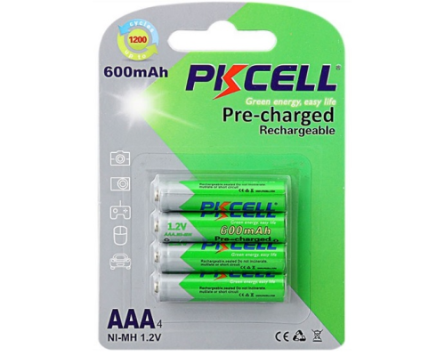 Акумулятор PKCELL 1.2V AAA 600mAh NiMH Already Charged, 4 штуки у блістері ціна за блістер, Q12 Акумулятор PKCELL 1.2V AAA 600mAh NiMH Already Charged, 4 штуки у блістері ціна за блістер, Q12