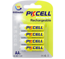 Акумулятор PKCELL 1.2V AA 600mAh NiMH Rechargeable Battery, 4 штуки у блістері ціна за блістер, Q12