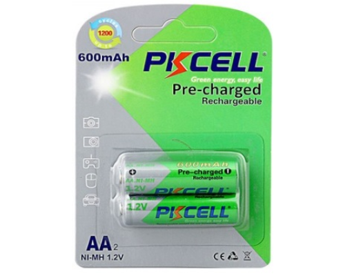 Акумулятор PKCELL 1.2V AA 600mAh NiMH Already Charged, 2 штуки у блістері ціна за блістер, Q12