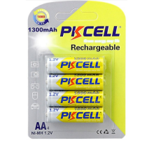Акумулятор PKCELL 1.2V AA 1300mAh NiMH Rechargeable Battery, 4 штуки у блістері ціна за блістер, Q12