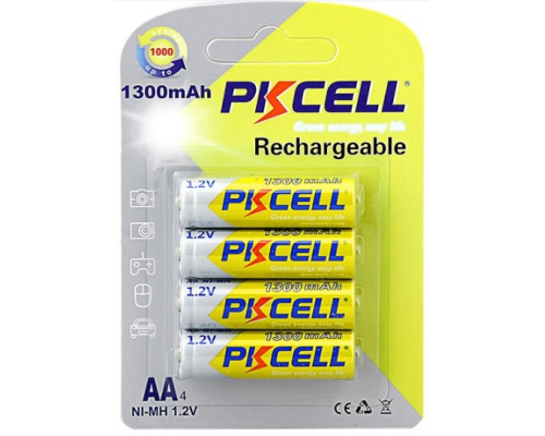 Акумулятор PKCELL 1.2V AA 1300mAh NiMH Rechargeable Battery, 4 штуки у блістері ціна за блістер, Q12