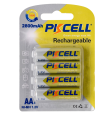 Акумулятор PKCELL 1.2V AA 2800mAh NiMH Rechargeable Battery, 4 штуки у блістері ціна за блістер, Q12
