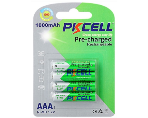 Акумулятор PKCELL 1.2V AAA 1000mAh NiMH Already Charged, 4 штуки у блістері ціна за блістер, Q12 Акумулятор PKCELL 1.2V AAA 1000mAh NiMH Already Charged, 4 штуки у блістері ціна за блістер, Q12