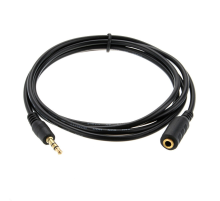 Подовжувач Audio DC3.5 тато-мама 5.0м, GOLD Stereo Jack, (круглий) Black cable, Пакет Q240