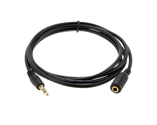 Подовжувач Audio DC3.5 тато-мама 5.0м, GOLD Stereo Jack, (круглий) Black cable, Пакет Q240 Подовжувач Audio DC3.5 тато-мама 5.0м, GOLD Stereo Jack, (круглий) Black cable, Пакет Q240