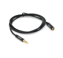 Подовжувач VEGGIEG AFB-1 Audio DC3.5 тато-мама 1.0м, GOLD Stereo Jack, (круглий) Black cable, Пакет Q500 Подовжувач VEGGIEG AFB-1 Audio DC3.5 тато-мама 1.0м, GOLD Stereo Jack, (круглий) Black cable, Пакет Q500