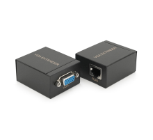 Пасивний подовжувач VGA сигналу до 60m по кручений парі Cat5e/6e, Black, BOX