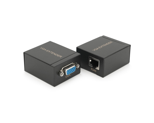 Пасивний подовжувач VGA сигналу до 60m по кручений парі Cat5e/6e, Black, BOX