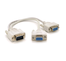Розгалужувач VGA 0,2m, male to 2*female (тато-2*мама), White, OEM
