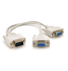 Розгалужувач VGA 0,2m, male to 2*female (тато-2*мама), White, OEM