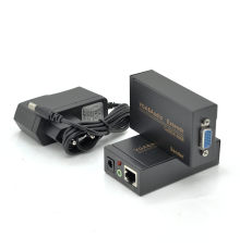 Активний подовжувач VGA сигналу до 100m по витій парі Cat5e / 6e, 1080P, Black, BOX