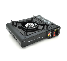 Портативна газова плита GAS STOVE ZCM-001, під газові балони бутан та пропан-бутан, Black, Case
