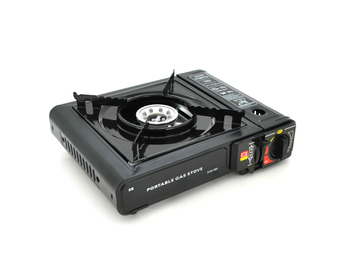 Портативна газова плита GAS STOVE ZCM-001, під газові балони бутан та пропан-бутан, Black, Case