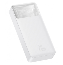 Powerbank Baseus Bipow 20000mAh, Input:5V/2A/3A,9V/2A(microUSB,Type-C), Output:5V/3A,9V/2A,12V/1.5A(2хUSB),Q40,plastic,White