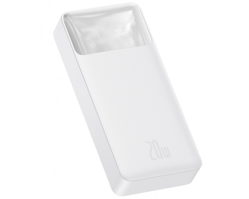 Powerbank Baseus Bipow 20000mAh, Input:5V/2A/3A,9V/2A(microUSB,Type-C), Output:5V/3A,9V/2A,12V/1.5A(2хUSB),Q40,plastic,White