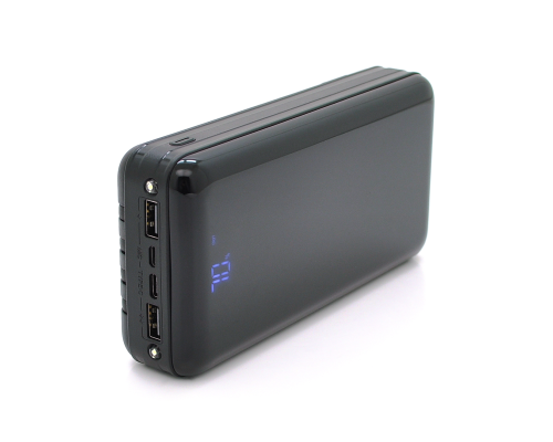 PowerBank Bix-30000mAh, Input:MicroUSB+Type-C, Output:4USB/Type-C/MicroUSB/Lightning, QC22.5W/PD20W, Black