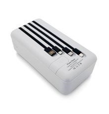 PowerBank Bix-50000mAh, Input:MicroUSB+Type-C, Output:4USB/Type-C/MicroUSB/Lightning, QC22.5W/PD20W, White