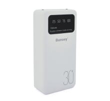 PowerBank Bunsey BY-12 30000mAh, Input:MicroUSB+Type-C, Output:2USB/Type-C, QC22.5W/PD20W, White