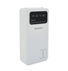 PowerBank Bunsey BY-12 30000mAh, Input:MicroUSB+Type-C, Output:2USB/Type-C, QC22.5W/PD20W, White