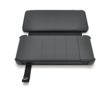 Power bank 12000 mAh Solar, Input:5V/1A(microUSB), Output:5V/2,1А(2хUSB), rubberized case, Black, BOX
