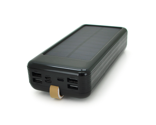 Power bank KKD-6W 60000 mAh (ККД 60%) Solar, flashlight, Input: 5V/2.1A(MicroUSB, TypeC, Lightning), Output: 5V /2.1A(4xUSB), plastic, Black, BOX Power bank KKD-6W 60000 mAh (ККД 60%) Solar, flashlight, Input: 5V/2.1A(MicroUSB, TypeC, Lightning), Output: 5V /2.1A(4xUSB), plastic, Black, BOX