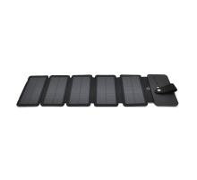 Solar panel 5 Foldings, built-in microUSB cable, Output: 5 /1,2 А(USB), plastic, Black, Corton box