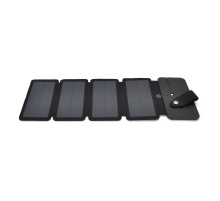 Solar panel 4 Foldings, built-in microUSB cable, Output: 5 /1 А(USB), plastic, Black, Corton box