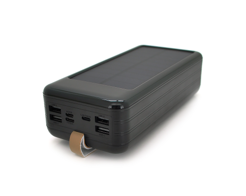 Power bank KKD-8W 80000 mAh Solar, flashlight, Input: 5V/2.1A(microUSB, TypeC, Lightning), Output: 5V /2.1A(4xUSB), plastic, Black, BOX Power bank KKD-8W 80000 mAh Solar, flashlight, Input: 5V/2.1A(microUSB, TypeC, Lightning), Output: 5V /2.1A(4xUSB), plastic, Black, BOX