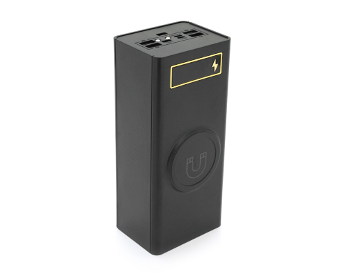 Power bank Voltronic D24-PD-QIMagnetic під 24х18650, Magnetic Wireless Charger, Output:22.5W, Micro-USB, Type-C, Lightning, ABS, PVC, Black, BOX