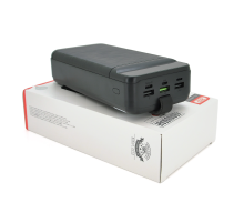 PowerBank XO-PR157 40000mAh, flashlight, Input:DC5.0V/ 2.5A,9V/2A, 12V/1.5A (Micro, Type-C, Lightning), Output: 5V/3А, 9V/2А, 12V/1,5А(3USB,Type-C),Q24,Black