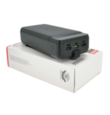 PowerBank XO-PR157 40000mAh, flashlight, Input:DC5.0V/ 2.5A,9V/2A, 12V/1.5A (Micro, Type-C, Lightning), Output: 5V/3А, 9V/2А, 12V/1,5А(3USB,Type-C),Q24,Black