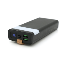 PowerBank XO-PR129 20000mAh,flashlight,Input:(Micro,Type-C), Output:(2хUSB,Type-C), QC22.5W/PD20W, plastic, Black