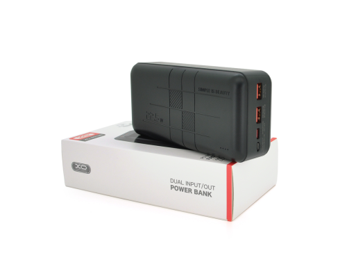 PowerBank XO-PR189 30000mAh, Input:5V/2.5A, 9V/2A,12V/1.5A (Type-C, MicroUSB), Output: 4.5V/5A,5V /4.5A, 5V/3A,9V/2A, 12V/1.5A (2хUSB, Type-C),Q20,plastic,Black