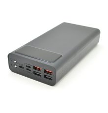 PowerBank XO-PR123 30000mAh, flashlight, Input :5V/2.5A, 9V/2A, 12V/1.5A (Micro,Type-C,Lightning), Output:5V/3A ,9V/2A, 12V/1.5A (3USB,Type-C), Q56,plastic,Black