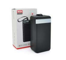 PowerBank XO-PR159 60000mAh, flashlight, Input: 5V/2.5A, 9V/2A,12V/1.5A (Micro, Type-C, Lightning), Output: 5V/2A, 5V/3A, 9V/2A (2USB,Type-C), Q16,plastic,Black