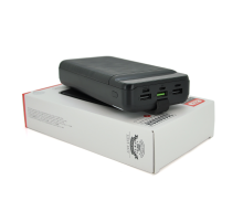PowerBank XO-PR156 30000mAh, flashlight, Input: 5V/2.5A, 9V/2A, 12V/1.5A (Micro, Type-C, Lightning), Output: 5V/3A, 9V/2A, 12V/1.5A(3USB, Type-C),Q30,plastic,Black