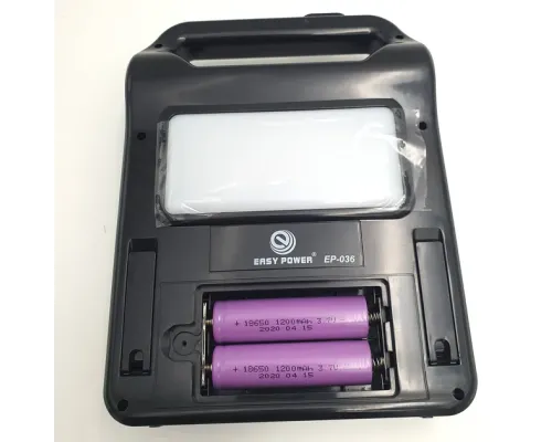 Радіоліхтар із сонячною панеллю Bluetooth Power Bank станція 2400 мА (знімні 2*18650) EASY POWER EP-036 Радіоліхтар із сонячною панеллю Bluetooth Power Bank станція 2400 мА (знімні 2*18650) EASY POWER EP-036