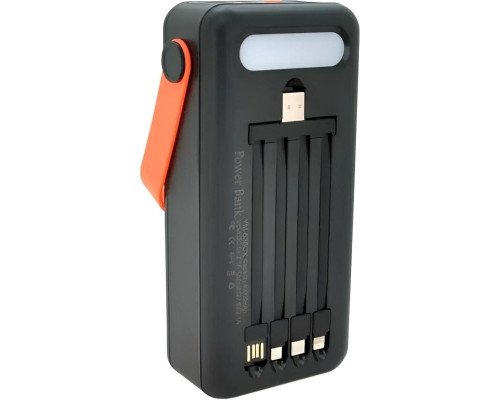Повербанк NEW на сонячній батареї 50000 mAh c USB і вбудованими кабелями PowerBank JS-635CX