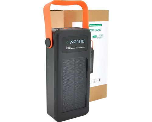 Повербанк NEW на сонячній батареї 50000 mAh c USB і вбудованими кабелями PowerBank JS-635CX