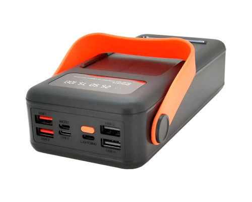 Повербанк NEW на сонячній батареї 50000 mAh c USB і вбудованими кабелями PowerBank JS-635CX