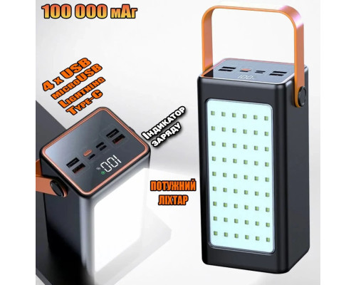 Повербанк 100000 mAh YM-655 широка коробка, Зовнішній акумулятор зі швидким заряджанням, Powerbank