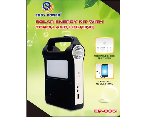 Ліхтар-Power Bank-блютуз (2400mAh) із сонячною панеллю EP-035 Ліхтар-Power Bank-блютуз (2400mAh) із сонячною панеллю EP-035